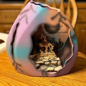 J Vincent Studios Vintage Art Pottery Southwest Cut Out Vase m